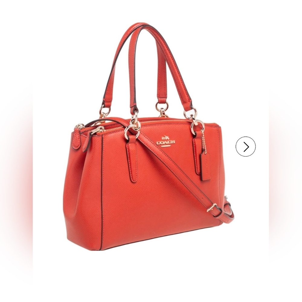 Coach Red Leather Christie Carryall Double Zip Satchel